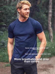 Breathable Quick-drying Sport T-shirt Merino Wool Short Sleeve Round Neck