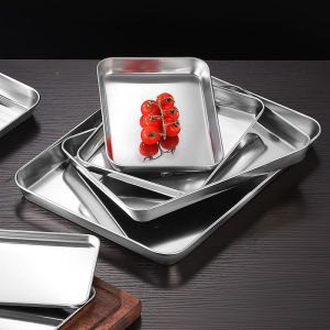Rice Roll Steaming Special Tray Stainless Steel Flat Bottom Square Tray