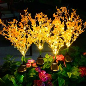 1PC 7-Head Outdoor Solar Rapeseed Flower Ground Plug-In LightSuitable for Garden CourtyardLawnPartyPathBalcony Decoration
