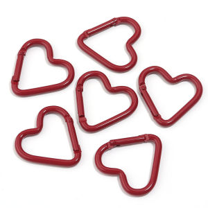 5pcs Heart Shape Carabiner Keychain Clip Colorful Alloy Spring Clasps Hook For DIY Keychain Jewelry Buckle Connector Accessories