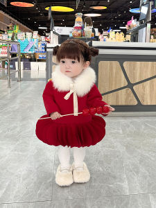 Xiaomi Red Heavy Work Christmas New Year Dress Childrens Clothing