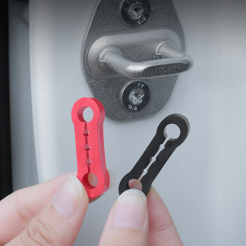 SEAMETAL 4pcs Car Door Lock Shock Absorber Pad Silicone Anti-Vibration Silent Damper Buffer Door Lock Buckle Protector