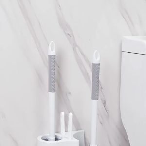 แปรงขัดห้องน้ำ ชุดติดผนัง 4 in1ที่ปั้มชักโครก+แปรงล้างห้องน้ำ+ แปรงซอกซอน+ ที่คีบ ล้างสุขภัณฑ์ ขัดห้องน้ำ พร้อมที่เก็บ 4030