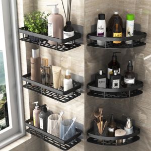 Punch-Free Bathroom Corner Shelf Corner Rack Bathroom Organizer Rack Toilet Cr Organizer Shower Rack