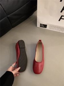 H8 | French Style Genuine Leather Flat Womens Mary Jane Shoes