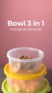 Numan - Wadah Makanan Bulat Set isi 3 Buah dengan Tutup