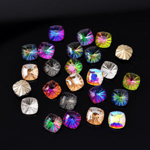 Ultra-Shiny Millennium Embossed Square Base Glass Rhinestones K9 Magic Cube Crystal Rhinestones Nail Art Decorations
