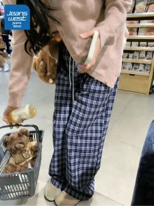 Jeanswest | Quần Ống Rộng Cạp Cao Kẻ Caro Nữ Phong Cách Casual