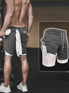 Mens Sports Shorts Quick Dry Moisture Wicking Breathable Elastic Fitness Running Track Basketball Training Pants