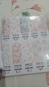 100Pcs/Pack Thank You Stickers Flower Rectangular Stickers Gift Sealed Packaging Decoration Sticker