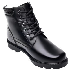 Mens Winter Woolen Lined Thickened Martin High Top Snow Boots Waterproof Non Slip Cotton Inner Warm Comfortable Leather Shoes