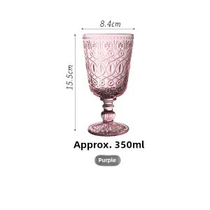 Thickened Glass Highball Cup with Relief Floral Design for Juice And Wine Drinking Glasses Home Use Grape Red Champagne Cup