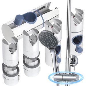 Punch-free Shower Head Bracket Lifting Shower Rod Fixed Base Supports 360-degree Rotation Adjustable Shower Accessories