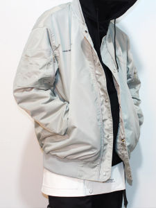 Loose Fit Pilot Jacket Spring Autumn Mens Workwear Outerwear ACME DC Pure Color Zipper Closure Long Sleeve Youth Trendy