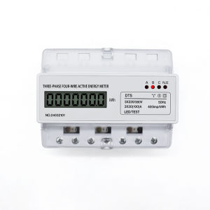 Ba pha bốn dây Din Rail Đồng hồ đo năng lượng 380V LCD điện tử Watt Power Meter wattmeter kWh 100A AC LCD 7p 50Hz 3p4w dts017