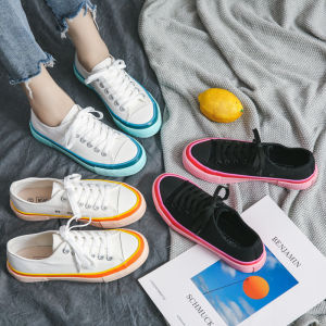 Sepatu Kanvas Low Cut Sneakers Fashion Wanita Tali Simple Sekolah Jalan Sporty Kasual COD SPT-47