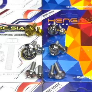 NMAX V2 / V2.1 HANDLE BAR COVER & BODY BOLT SC SIAM / HENG CNC GEAR CONCAVE GOLD SILVER FLOWER