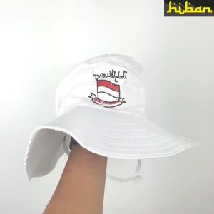 Topi Bundar Premium putih Melindungi dari Panas Matahari