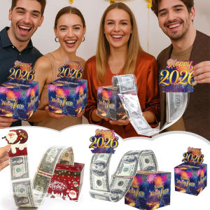 Christmas Money Boxes Cash Gift Boxes Happy New Year Fireworks Bank Note Box Party Festival Atmosphere Surprise Decorations Prop