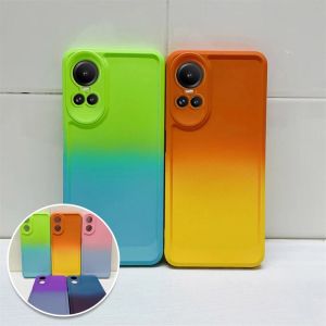 Gradient Silicone Phone Case For Realme C55 C53 C51 C35 C33 C30 C30s 4G NFC RealmeC53 Fashion Simple Straight Side casing Anti Drop Shockproof TPU Soft Bumper Case Back Cover