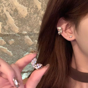Elegant Clip-on Earrings for Non-pierced Ears with Crystal Floral Design