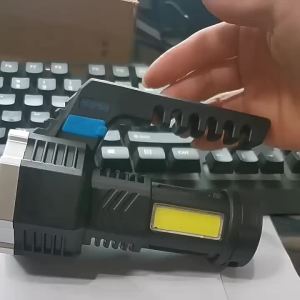 ESMARTER | High Power 7LED Rechargeable LED Flashlights Camping Torch with COB Side Light Lightweight Outdoor ABS Material Lighting