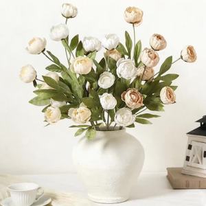 1Pcs Peony Artificial Flowers Bouquet Silk Fake Flowers for Home Room Decor Party Wedding Bride Decoration DIY Vase Accessories