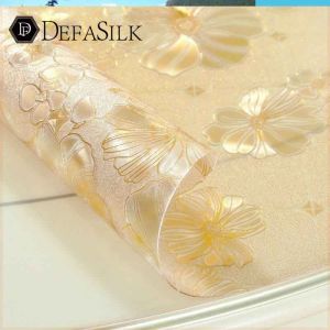 Defasilk | Floral Transparent Durable Waterproof Heat-Resistant Plastic Tablecloth
