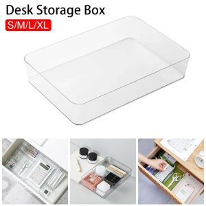 LYMEDIA 1Pcs Drawer Table Desk Storage Organizer S/M/L/XL Transparent Jewelry Container  Plastic Makeup Organizer Box
