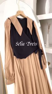 SELIA DRESS - FLOTTILICIOUS / Baju Wanita Muslim Casual Korean Style / EID series / Gamis Lebaran Termurah