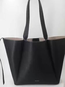 New polene Bucket Bag Large Capacity Shopping Bag Genuine Leather Lychee Grain Single Shoulder  Handbag Real Original