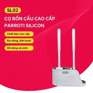 Cọ bồn cầu silicon  cọ toilet nhà vệ sinh 2 trong 1 có thể treo tường và cây gắp tóc Parroti Silicon SL02