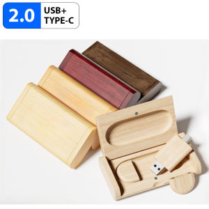 Jaster | Creative New Wooden TYPE-C USB 2.0 Flash Drive 128GB Pen Drive 64GB with Box 32GB Memory Stick The Gift of Memories