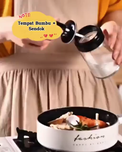 Botol Bumbu Kaca & Sendok Tempat Bumbu Masak Dapur