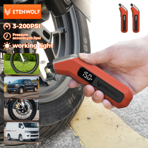 New 2 Pack ETENWOLF T300 Tire Air Pressure Gauge Calibrated to ANSI B40.7 Grade 2A Auto Motorcycle Tyre Pressure Gauge 3-200 PSI