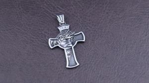 Classic Jesus Cross Pendant Chain Stainless Steel INRI Jesus Religon Necklace Trendy Popular Male Jewelry Accessories Wholesale