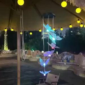Đèn LED Hình Bướm Năng Lượng Mặt Trời Chuông Gió Nhiều Màu Sắc Chống Nước Đèn Treo Ngoài Trời Trang Trí Sân Vườn Hiện Đại Quà Giáng Sinh Độc Đáo Dành Cho Cô Ấy