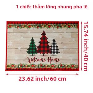 VIKAMA Nutcracker Soldier In Hình Giáng Sinh Thảm Cửa Chống Trơn Trượt Chào Mừng Thảm Cho Lối Vào Cửa Trước Trong Nhà Ngoài Trời Trang Trí Ngày Lễ 100% Polyester