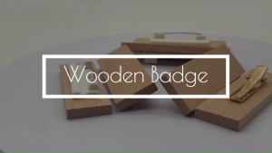Magic photo Blank Wooden Name Badge with Pin/Clip - with and w/o water based