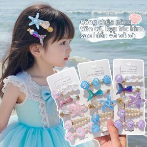 Childrens Front Hairline Starfish Mermaid Princess Hair Clips
