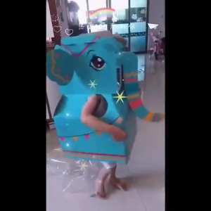 SG Seller.Christmas gift Kids DIY 3D Cartoon Toy Wearable Animal Cardboard Carton Toy Dinosaur Paper Clothes Performance