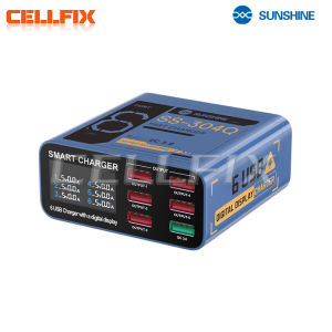 SUNSHINE SS-304Q: A 6-Port USB Digital Display Charger for Multi-Device Charging