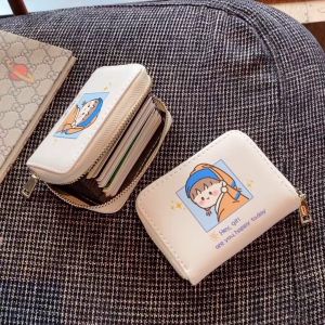 Cute Student Sized Womens Money Bag Credit Card ID Holder Multi-functional Multi-slot Elite Clip Compact Digital Safe Bag