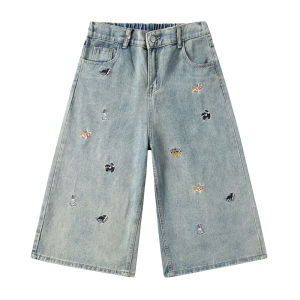 Mark Fairwhale | Embroidered American Retro Denim Shorts Mens Straight Leg