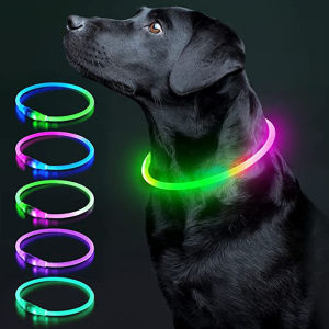 Luminous Dog Collar Light Charge Cat Necklace Led Fashion Flashing DIY Glowing Safety Collar for Dogs Nighttime Pet Accessorie