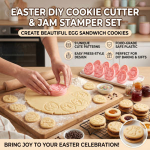 Easter Pressable Cookie Cutters 8 Pack 9 Pack DIY Embossed Baking Molds for Homemade Easter Cookies Pastry Baking Supplies