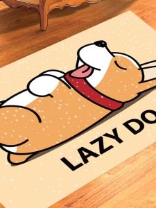 Thickened Cute Cartoon Dog Rectangle Floor Stickers Animal PVC Self Adhesive Decorative Tiles for Living Room Waterproof Anti Slip