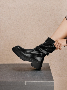 Toomanyshoes | Thick Sole Height-Increasing Motorcycle Boots