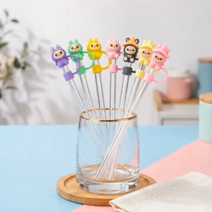 Nắp Đậy Ống Hút Hình Labubu Silicone Cute Giữ Vệ Sinh Ống Hút Ly Cốc