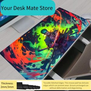 Bandai | Mouse Pad Anime Gaming Accessories Large Mousepad One Piece Zoro Carpet Gamer PC Computer Keyboard Desk Mat Mausepad